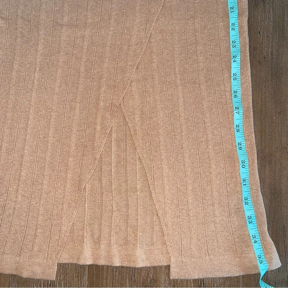 REVOLVE One Grey Day Women’s M Tan Ribbed Cashmere & Cotton Knit Long Maxi Skirt - Picture 7 of 11